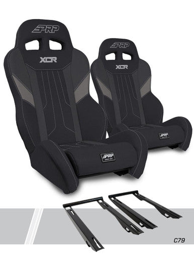 XCR Suspension Seats Kit for Polaris RZR PRO XP, PRO R, PRO S, Turbo R (Pair), Black & Gray