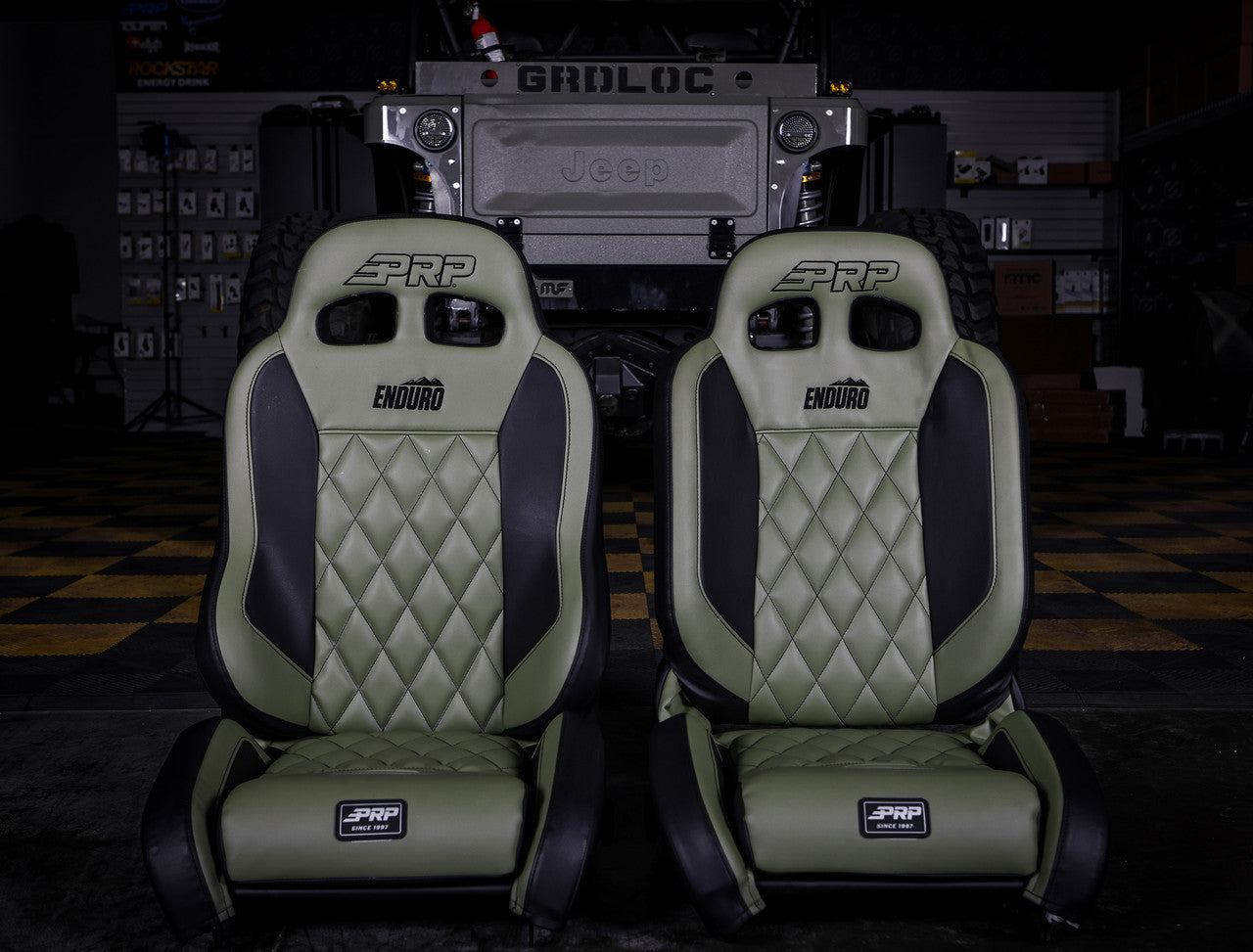 EnduroTrek Reclining Suspension Seats Kit for 97-02 Jeep Wrangler TJ (Pair), Black