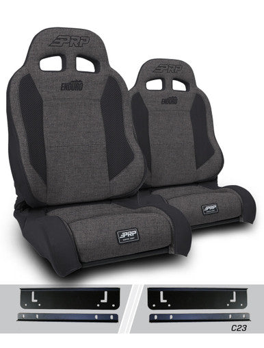 EnduroTrek Reclining Suspension Seats Kit for 97-02 Jeep Wrangler TJ (Pair), Gray