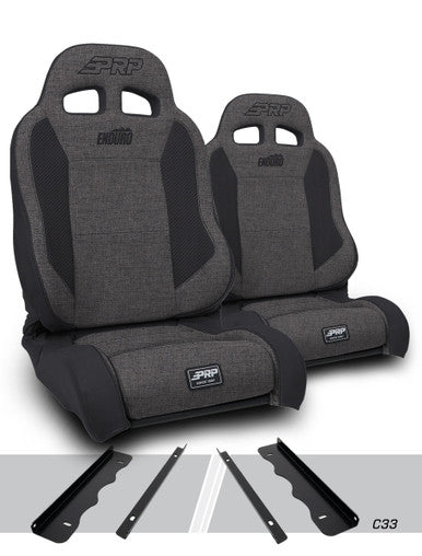 EnduroTrek Reclining Suspension Seats Kit for 95-01 Jeep Cherokee XJ (Pair), Gray