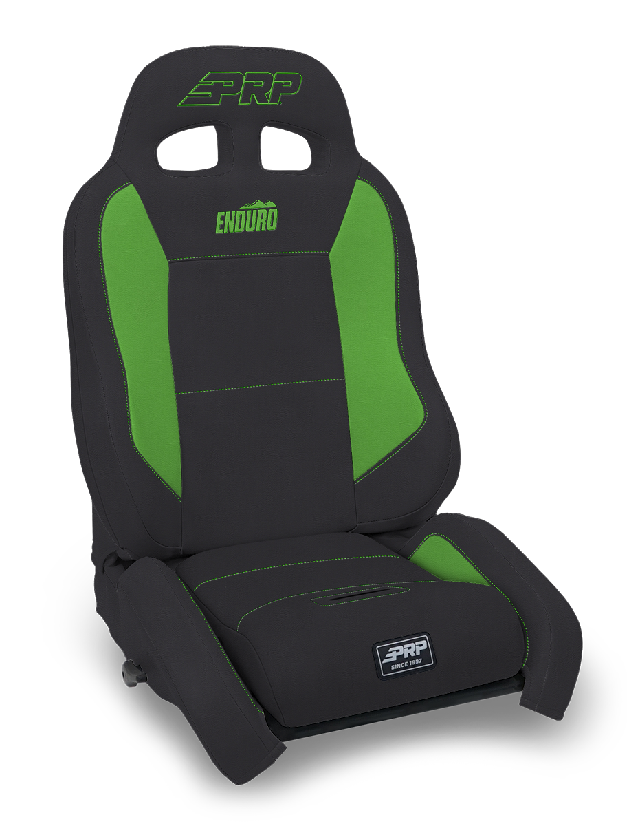 EnduroCrawl Reclining Suspension Seat, Black & Green Vinyl