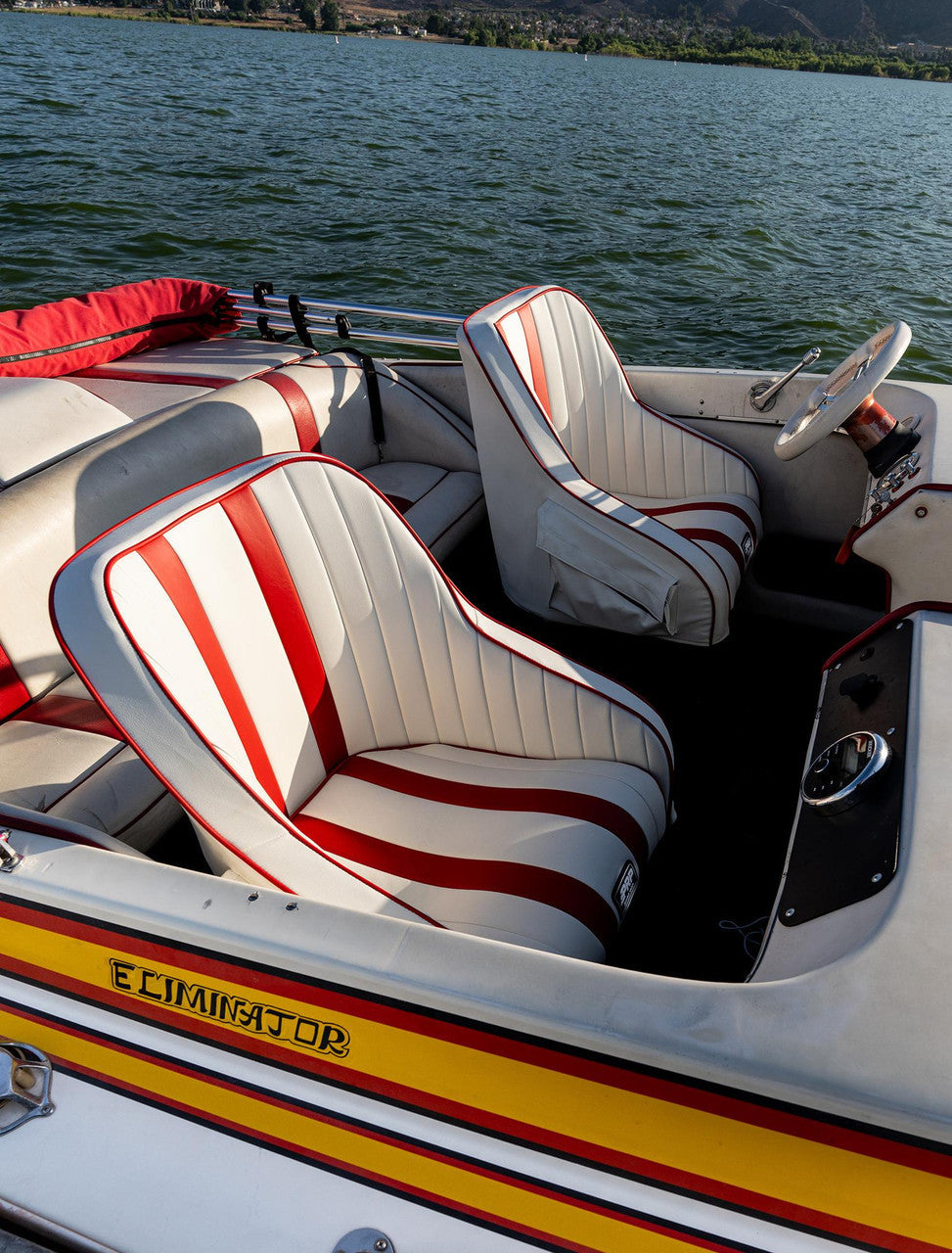 Hydro Retro Boat Seat with Side Pockets, Red