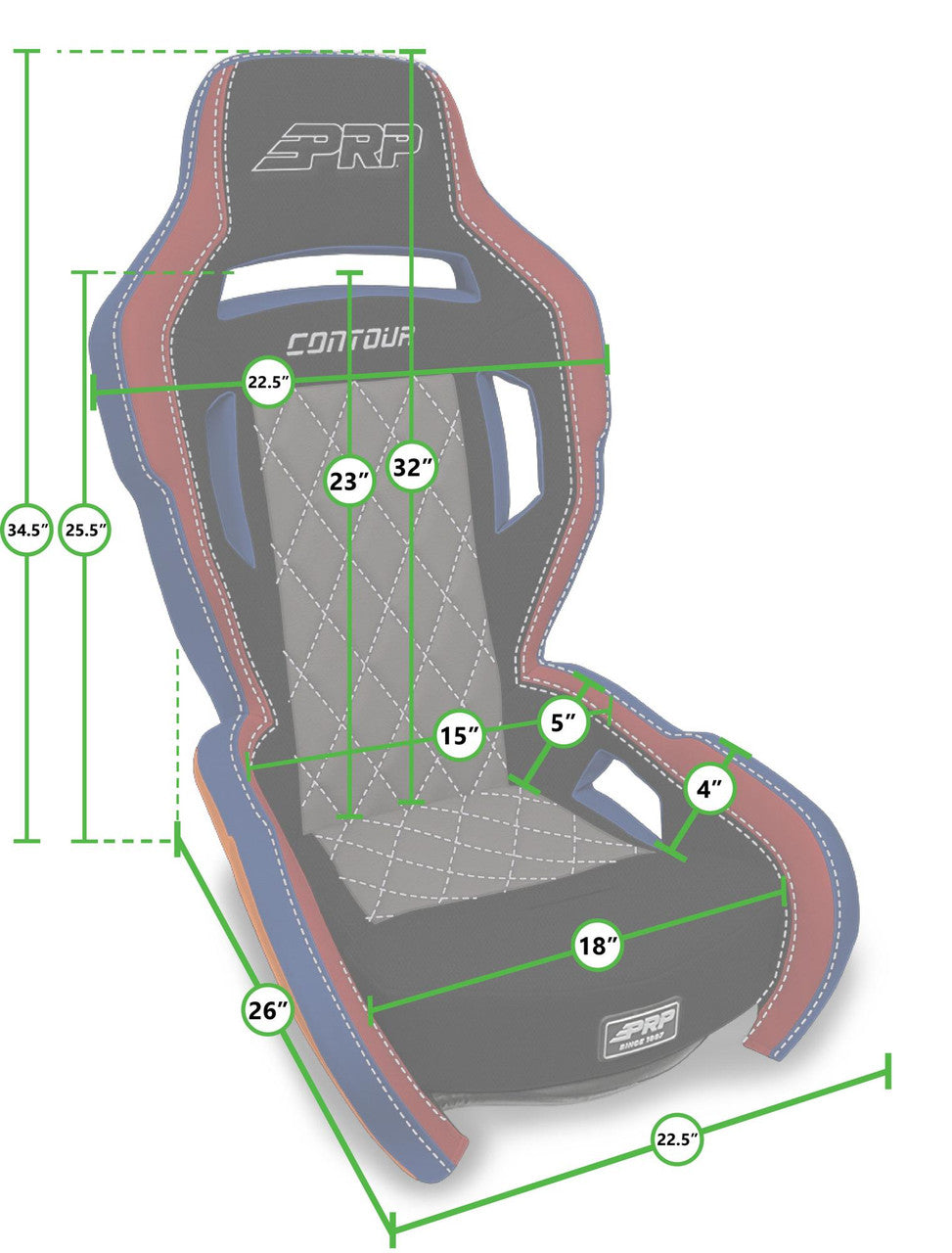 Contour UTV Suspension Seat, Black Cloth