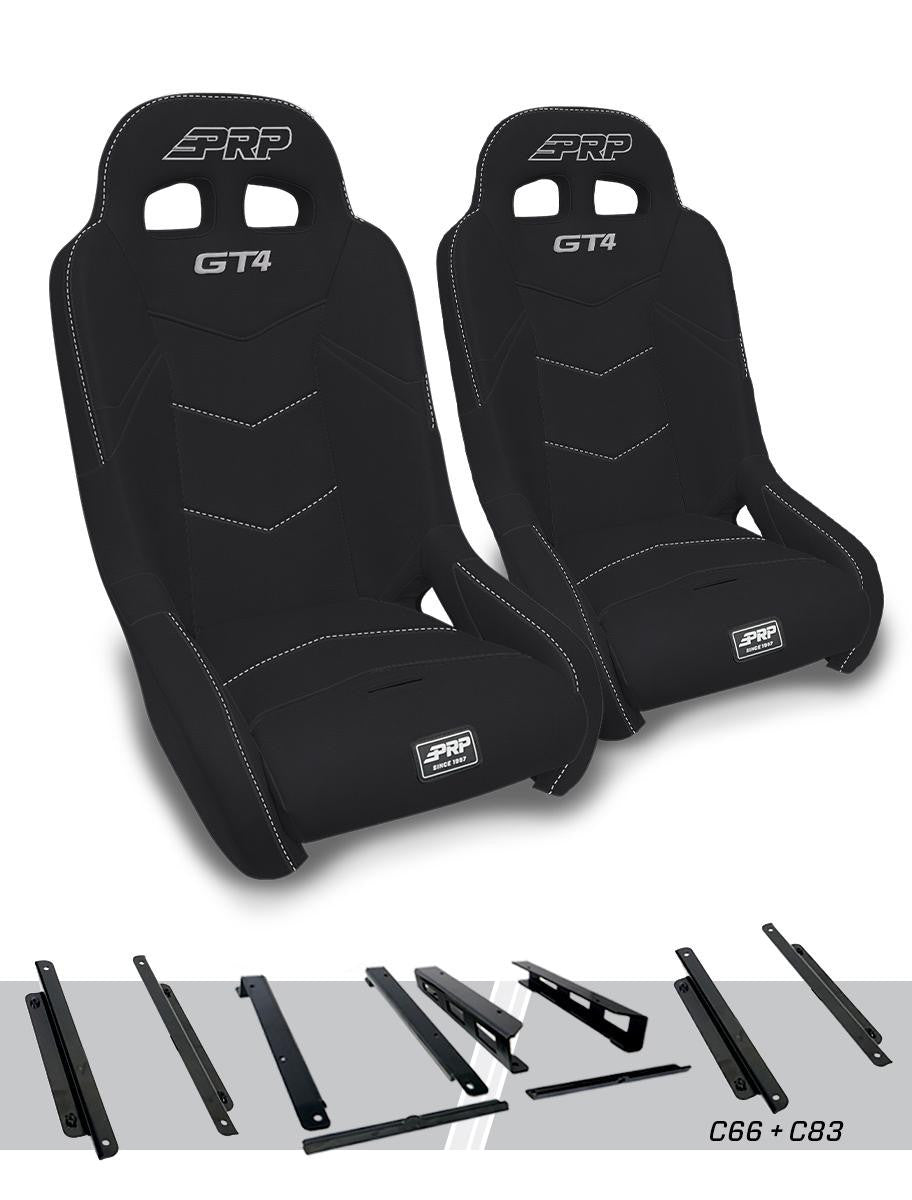 GT4 Suspension Seats Kit for Honda Talon (Pair), Black