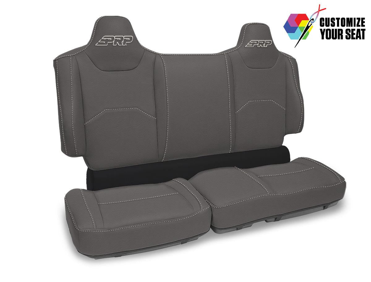 Rear Bench Seat Covers for Polaris XPEDITION, Black with Red Stitch