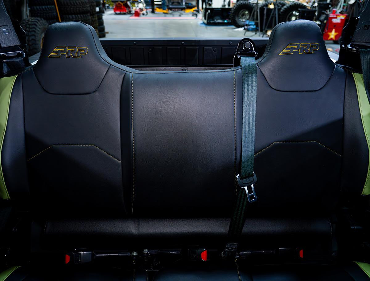 Rear Bench Seat Covers for Polaris XPEDITION, Black with Red Stitch