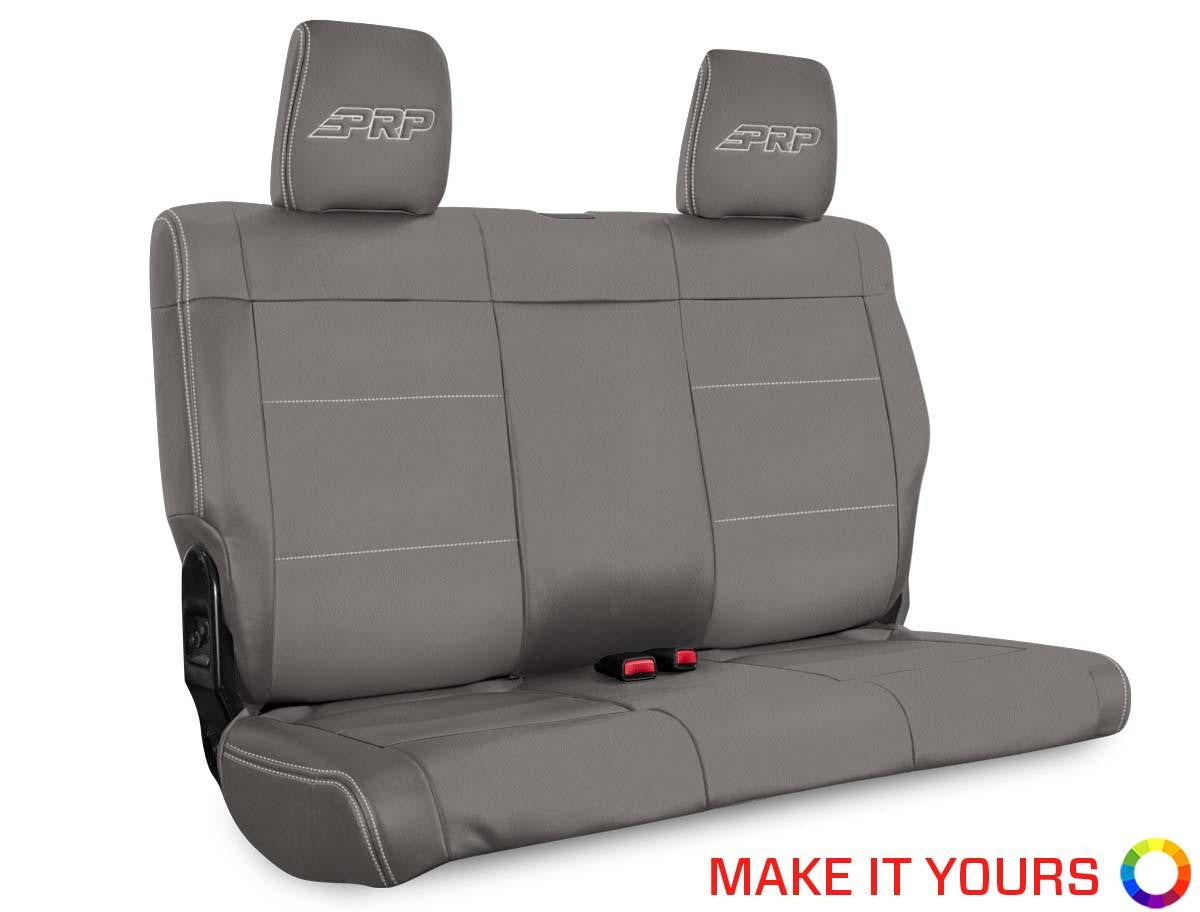 Rear Seat Cover for '08–'10 Jeep Wrangler JKU, 4 door - Black with Red Stitching