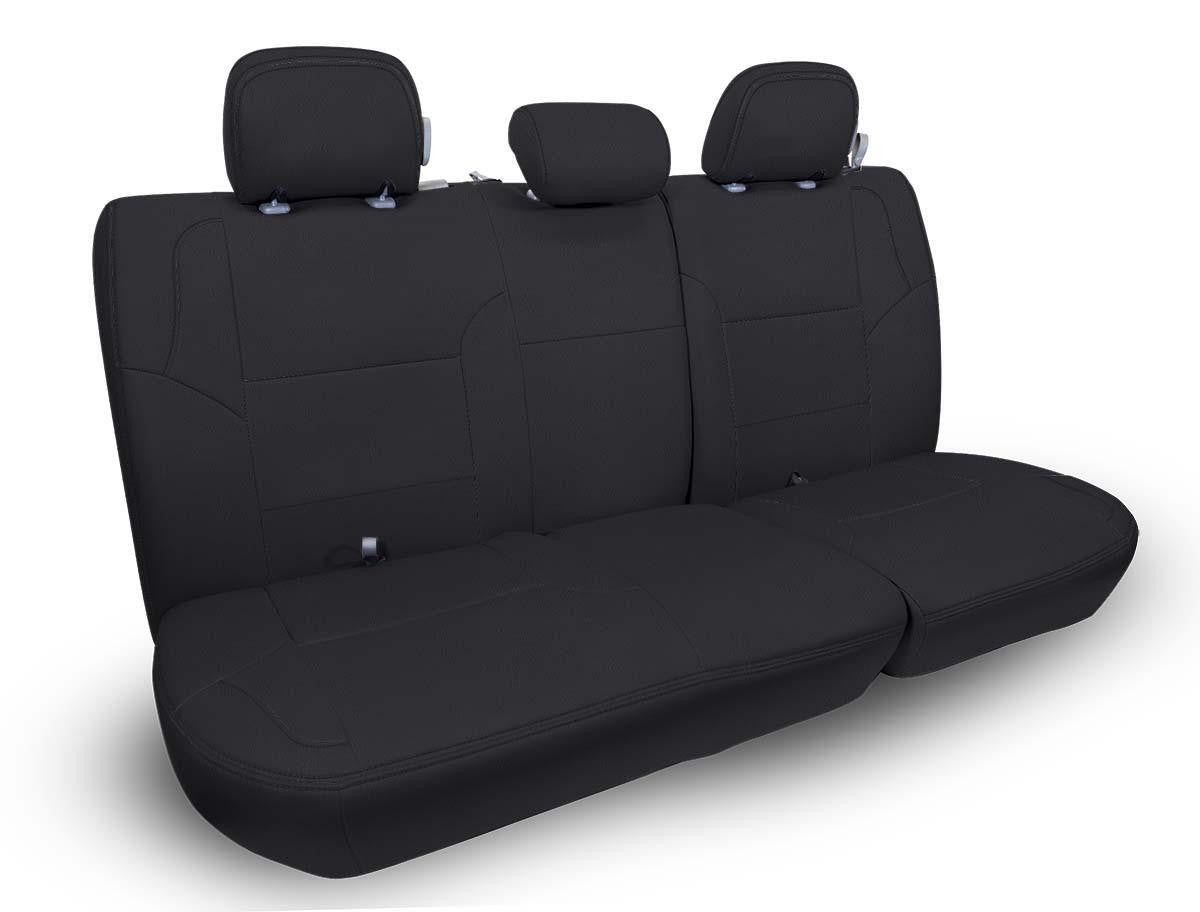 Rear Bench Cover for '12-'15 Toyota Tacoma Double Cab - Black with Red Stitching