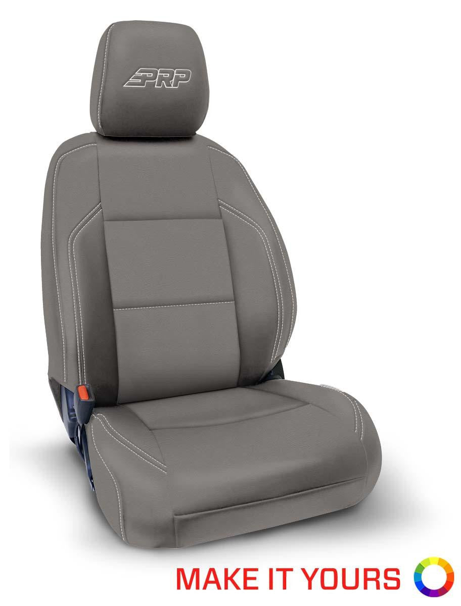 Front Seat Covers for 2016-2023 Toyota Tacoma with Manual Seat Adjusters (Pair) - Black with Red Stitching