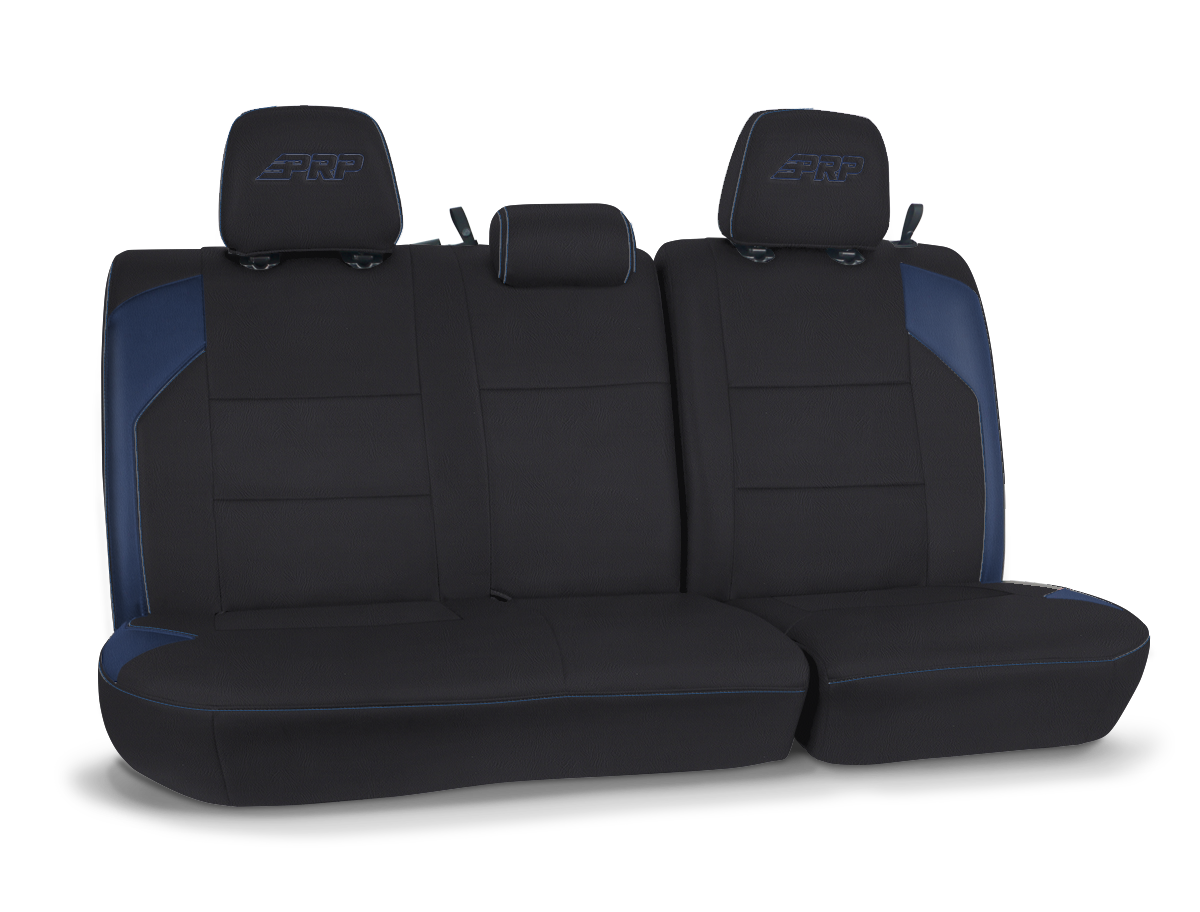 Rear Bench Cover for 2016-2023 Toyota Tacoma Double Cab - Black with Red Stitching
