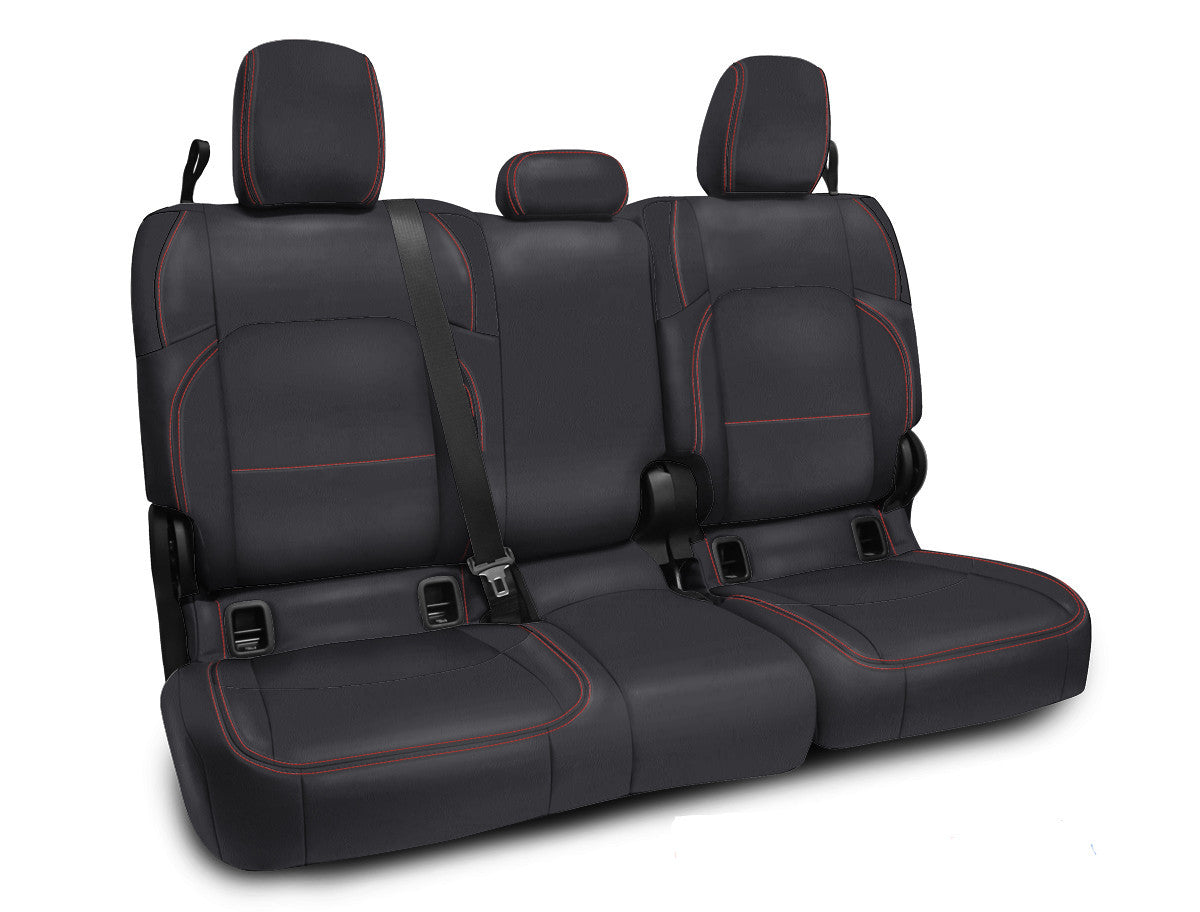 Rear Bench Cover for Jeep Gladiator JT, with no Armrest - Black with Red Stitching