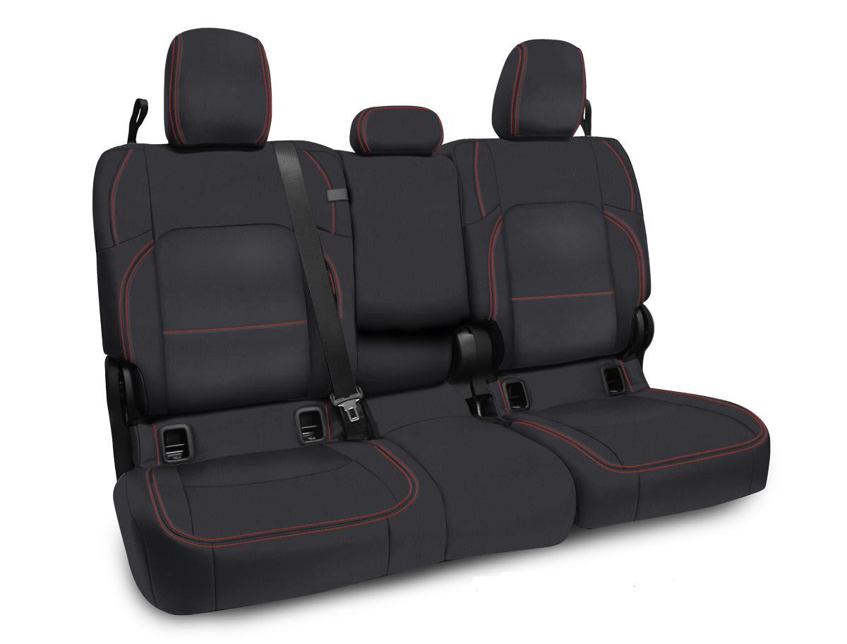 Rear Bench Cover for Jeep Gladiator JT, with Armrest - Black with Red Stitching