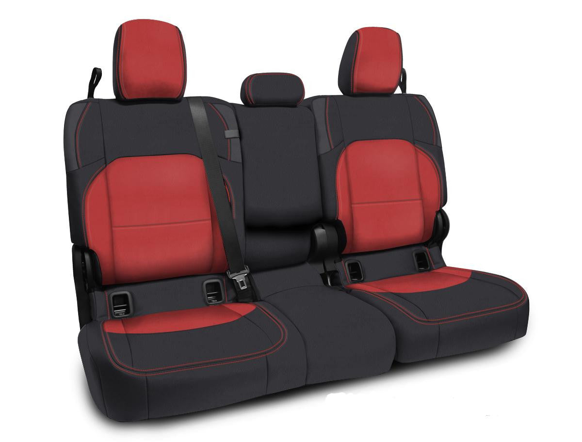 Rear Bench Cover for Jeep Gladiator JT, with Armrest - Black with Red Stitching
