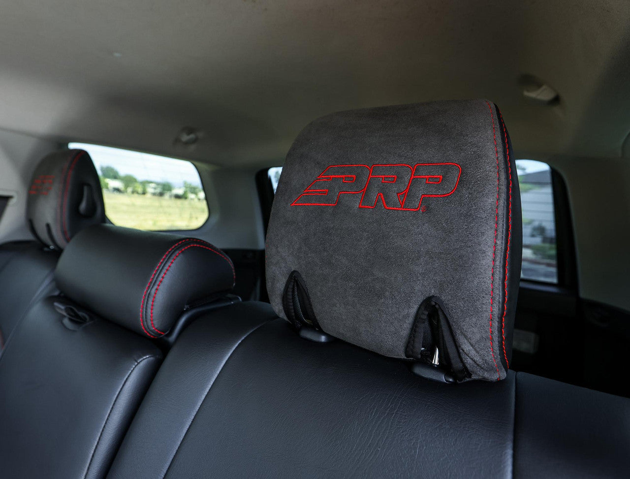Rear Bench Cover for 2011-2024 Toyota 4Runner, 5-seat model - Black with Red Stitching