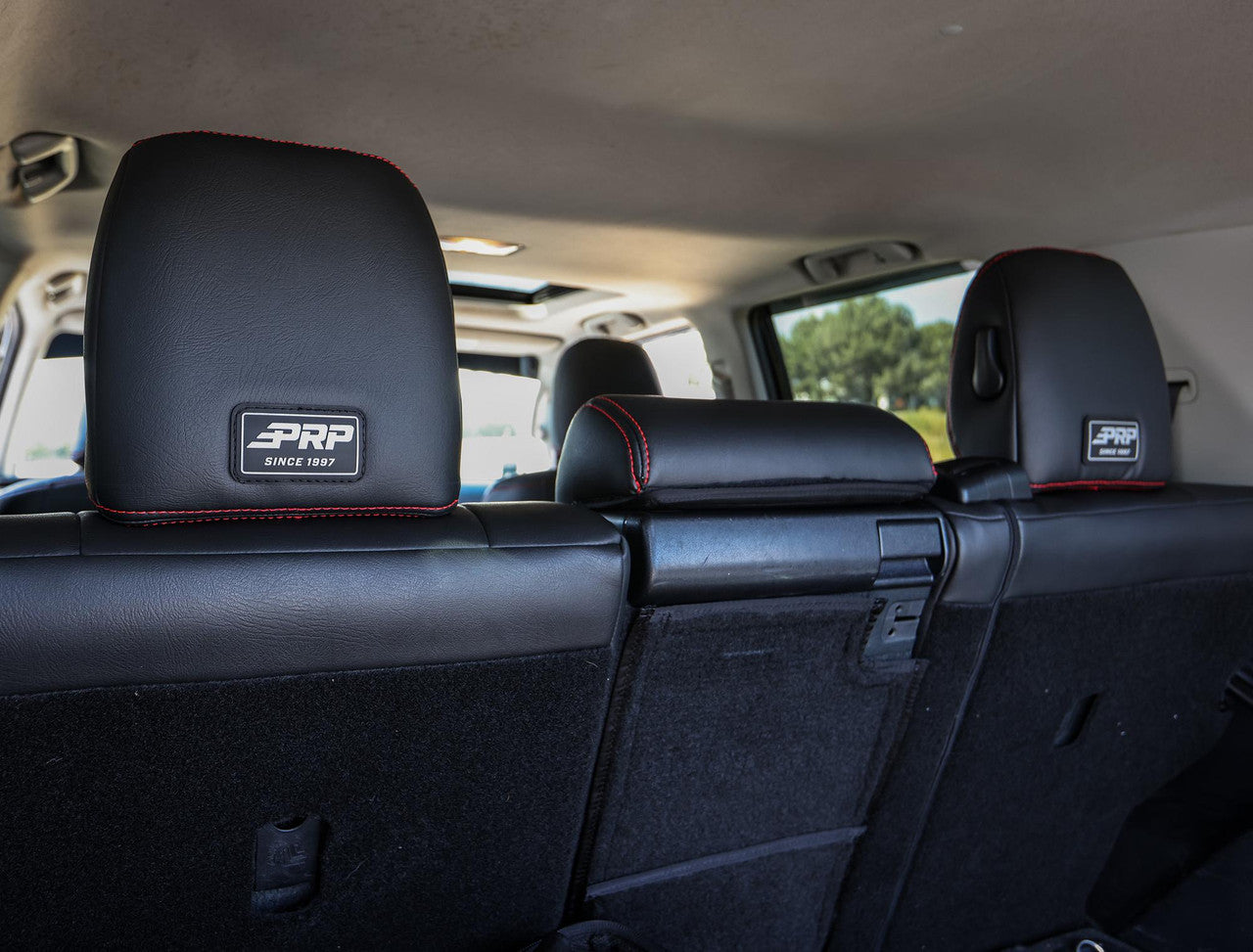 Rear Bench Cover for 2011-2024 Toyota 4Runner, 5-seat model - Black with Red Stitching