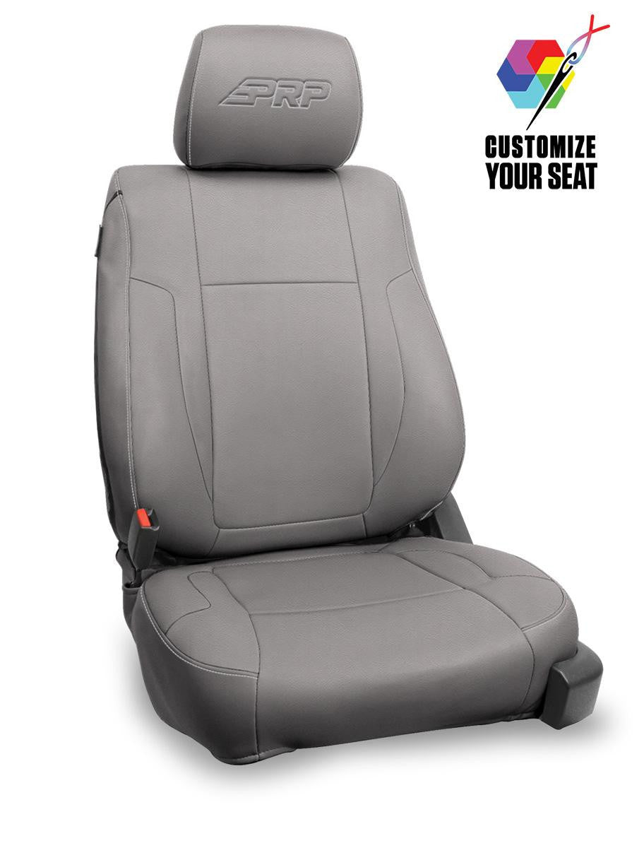 Front Seat Covers for 2012-14 Ford Raptor (Pair) - Black with Red Stitch