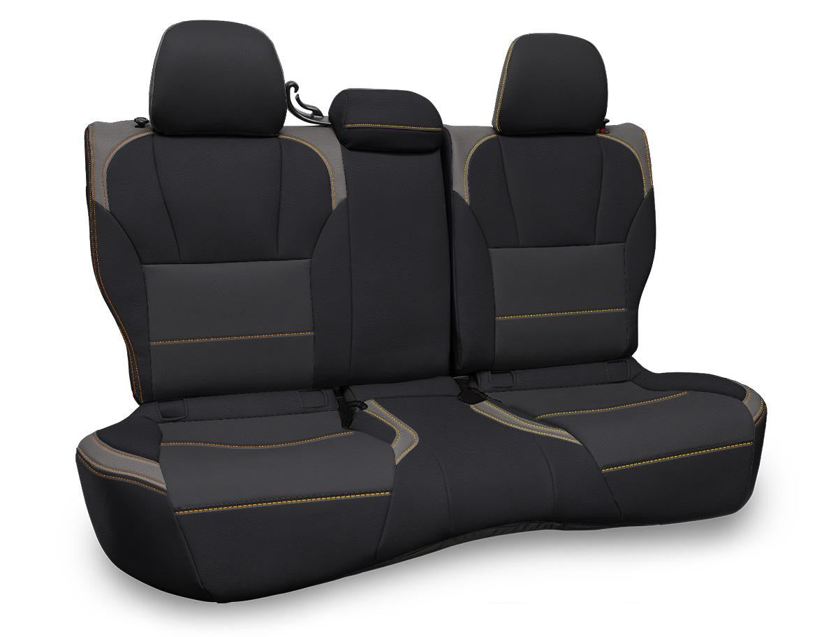 Rear Bench Seat Cover for 2018-2023 Subaru Crosstrek - Black with Red Stitch