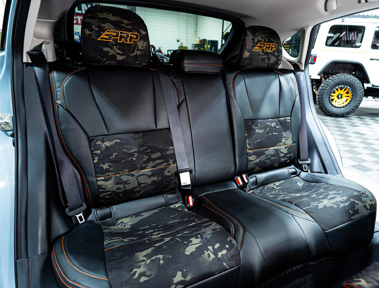Rear Bench Seat Cover for 2018-2023 Subaru Crosstrek - Black with Red Stitch