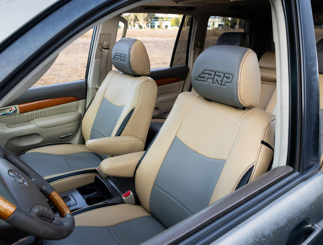 Front Seat Covers for 2003-2009 Lexus GX470 (Pair) - Beige