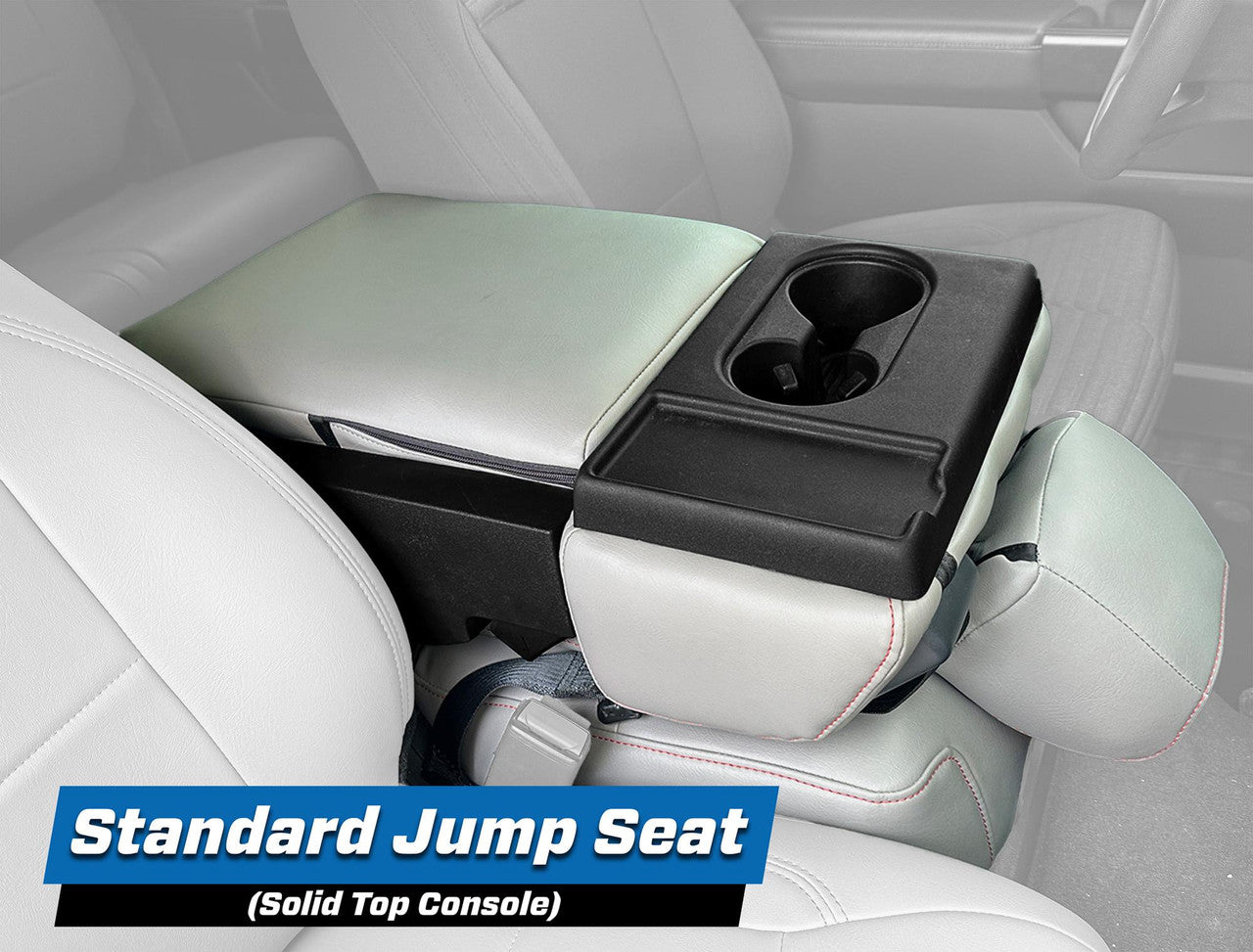 Center Jump Seat Cover w/ Upper Storage Console for 2015+ Ford F150, 2017+ Super Duty