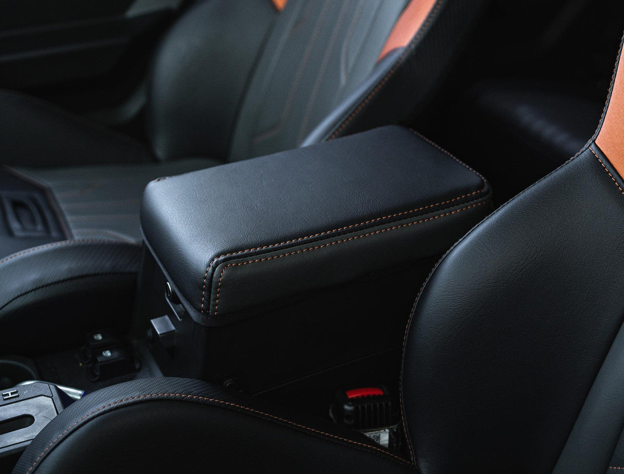 Center Console Cover for Polaris XPEDITION, Black with Red Stitch