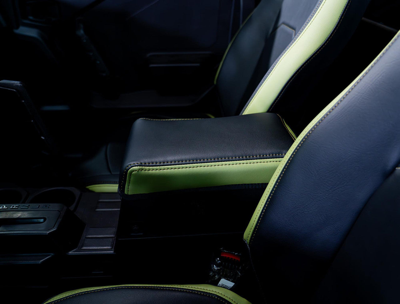 Center Console Cover for Polaris XPEDITION, Black with Red Stitch