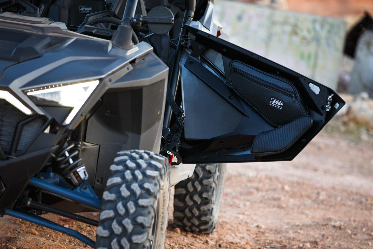 Front Door Bags with Knee Pad for 2020-24 Polaris RZR PRO XP, PRO R, Turbo R (Pair)