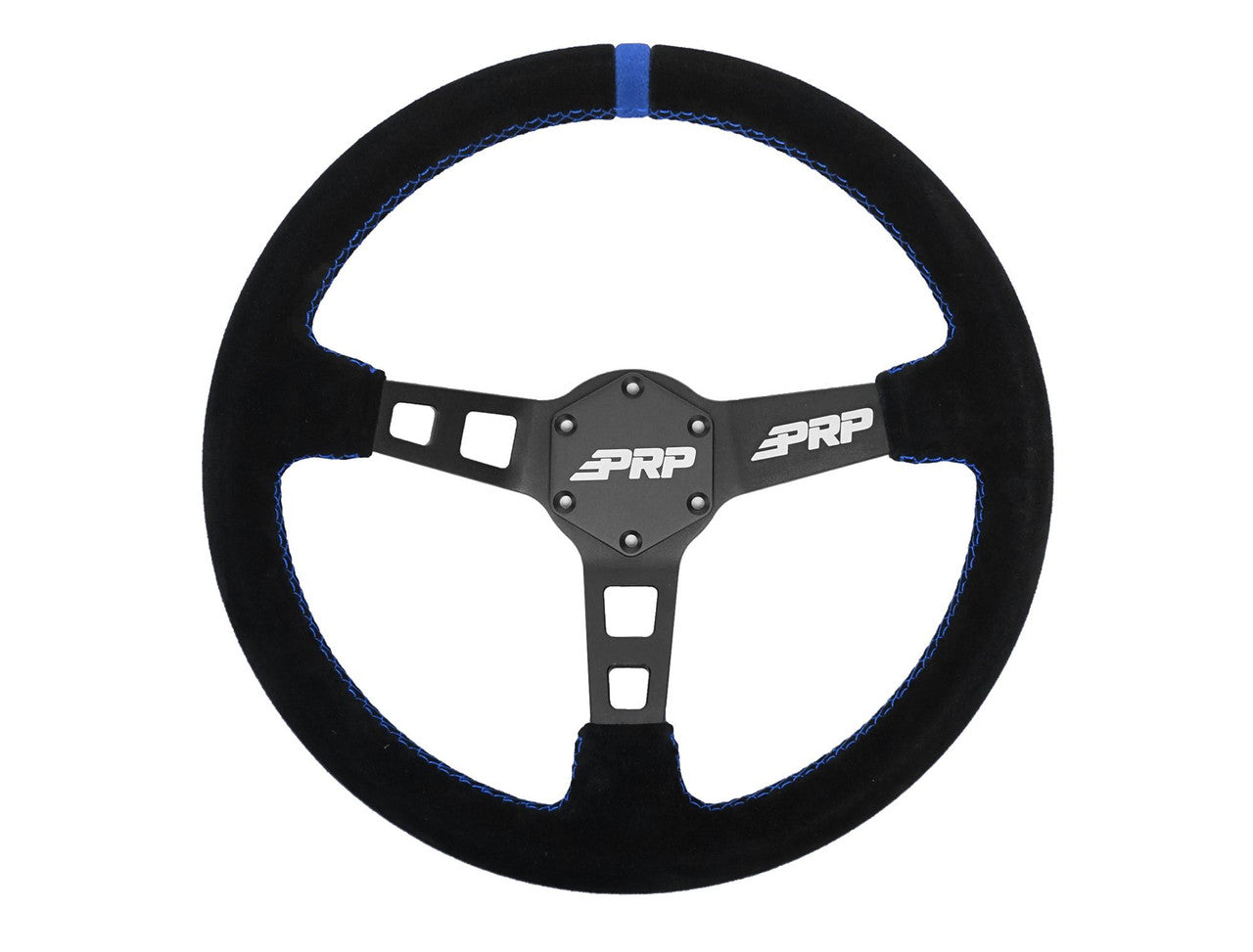 Deep Dish Suede Steering Wheel, Black