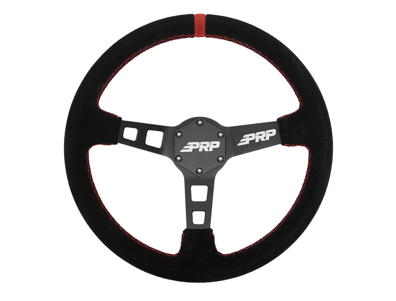 Deep Dish Suede Steering Wheel, Black