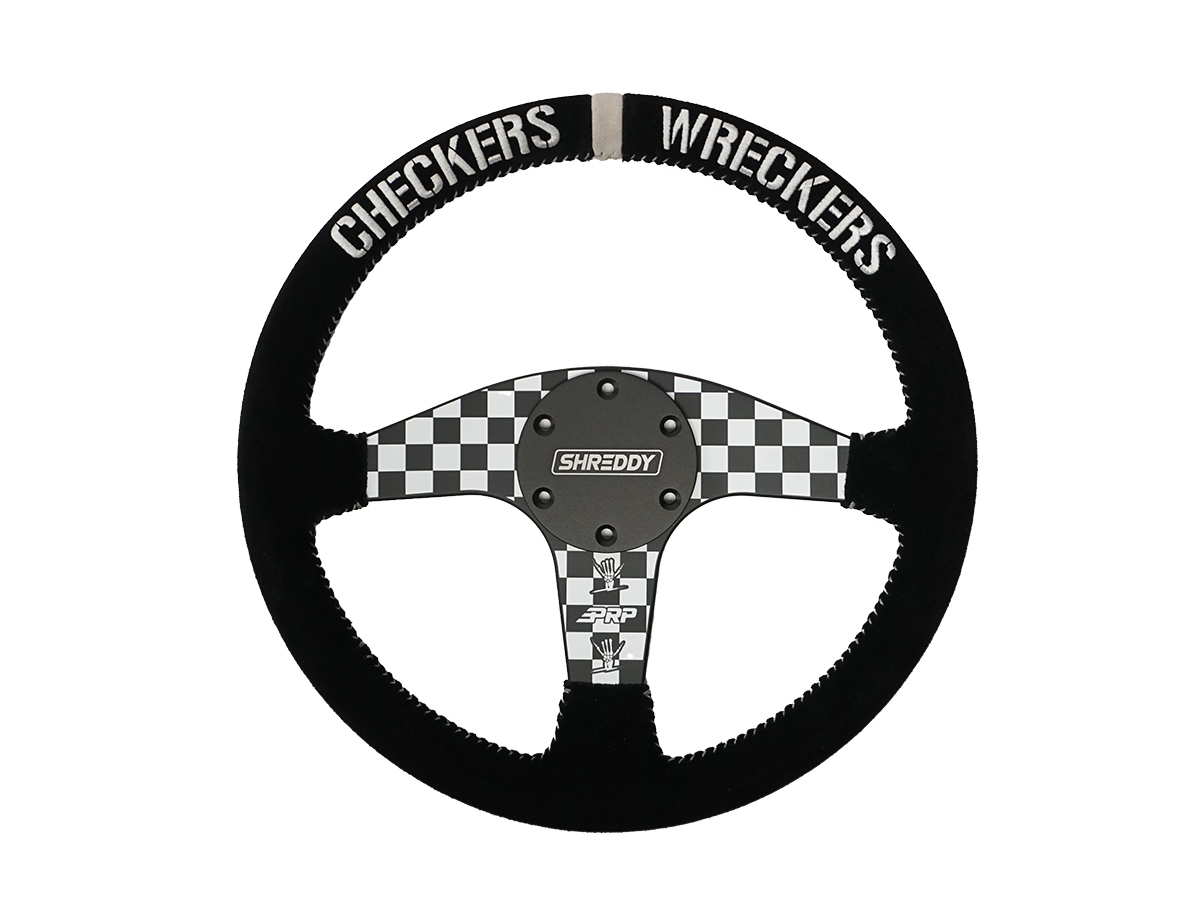 PRP X Shreddy Checkered Steering Wheel, Flat