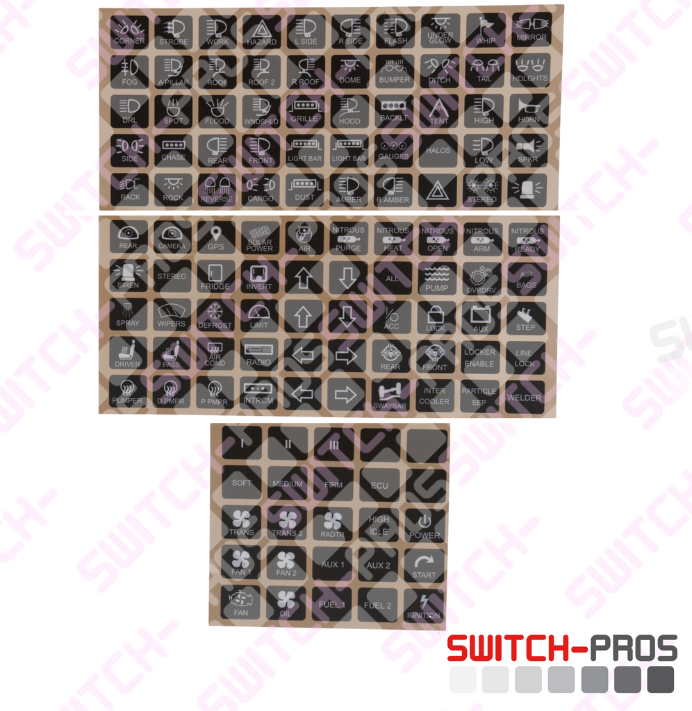 Horizontal Switch Legends for Switch-Pros System