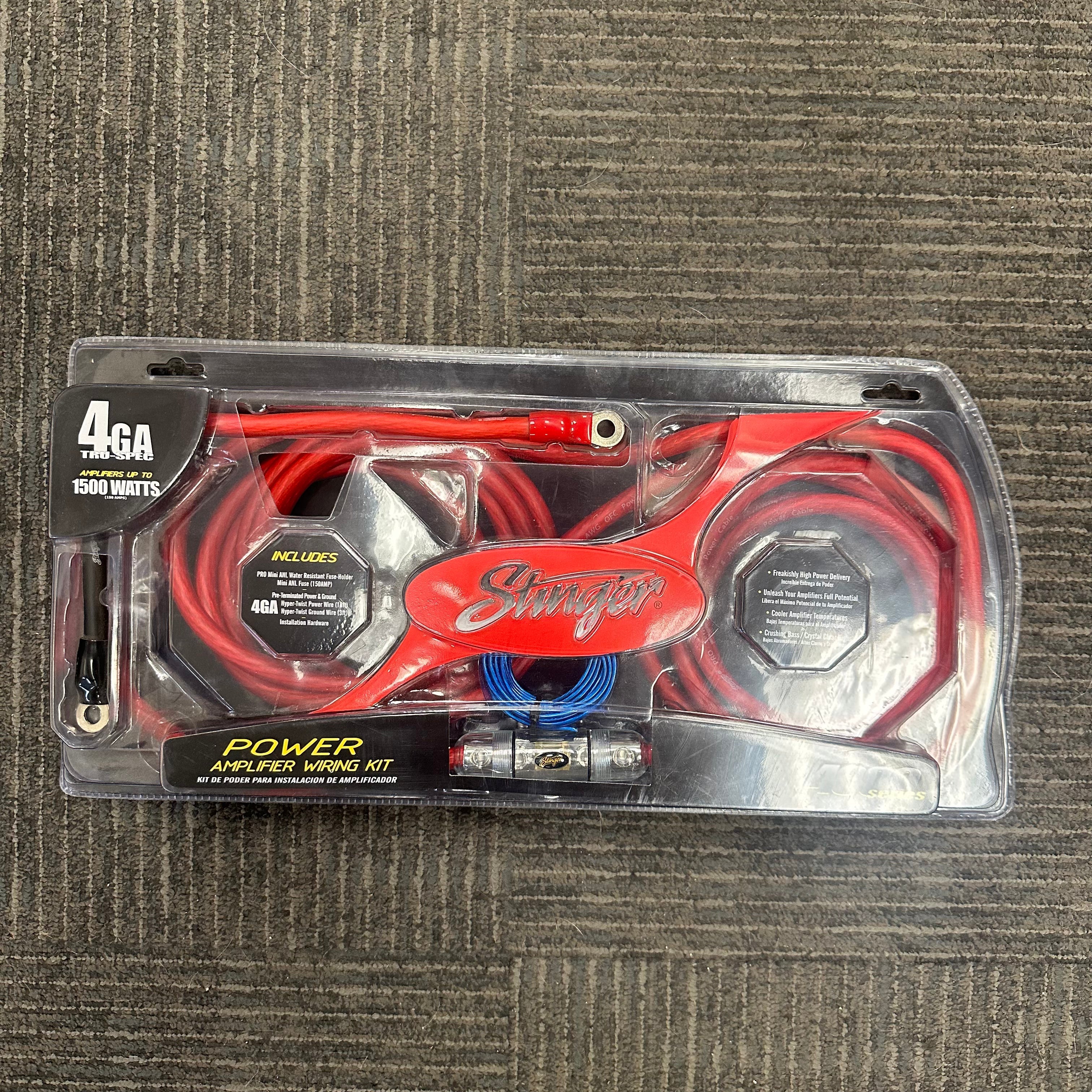 Stinger SK4241 4000 Series 4 Gauge Car Amplifier Installation Wiring Kit , RED (GARAGE SALE)