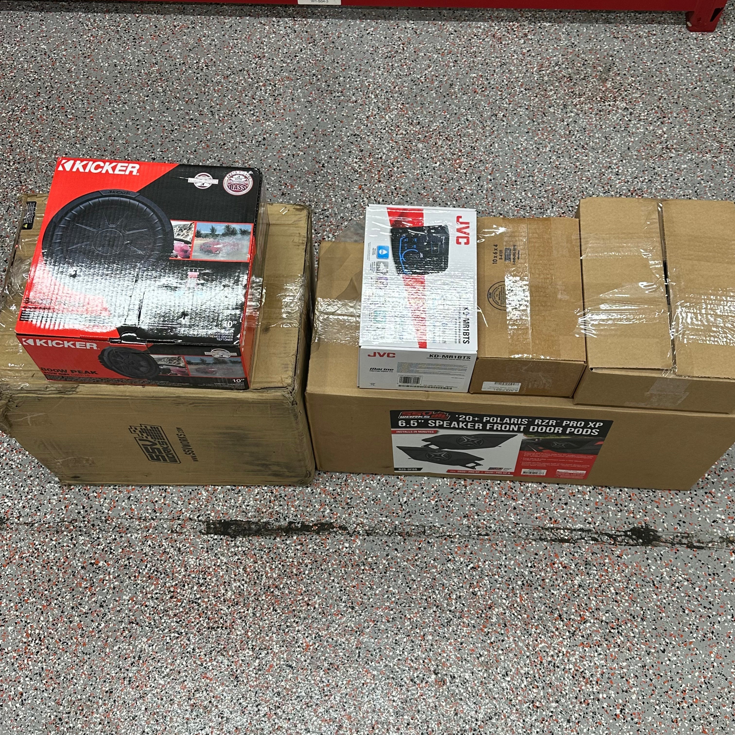 2019+ Polaris RZR PRO XP 3 Speaker Kit with JVC MR1 and 10" Kicker Sub w/ Enclosure(GARAGE SALE)