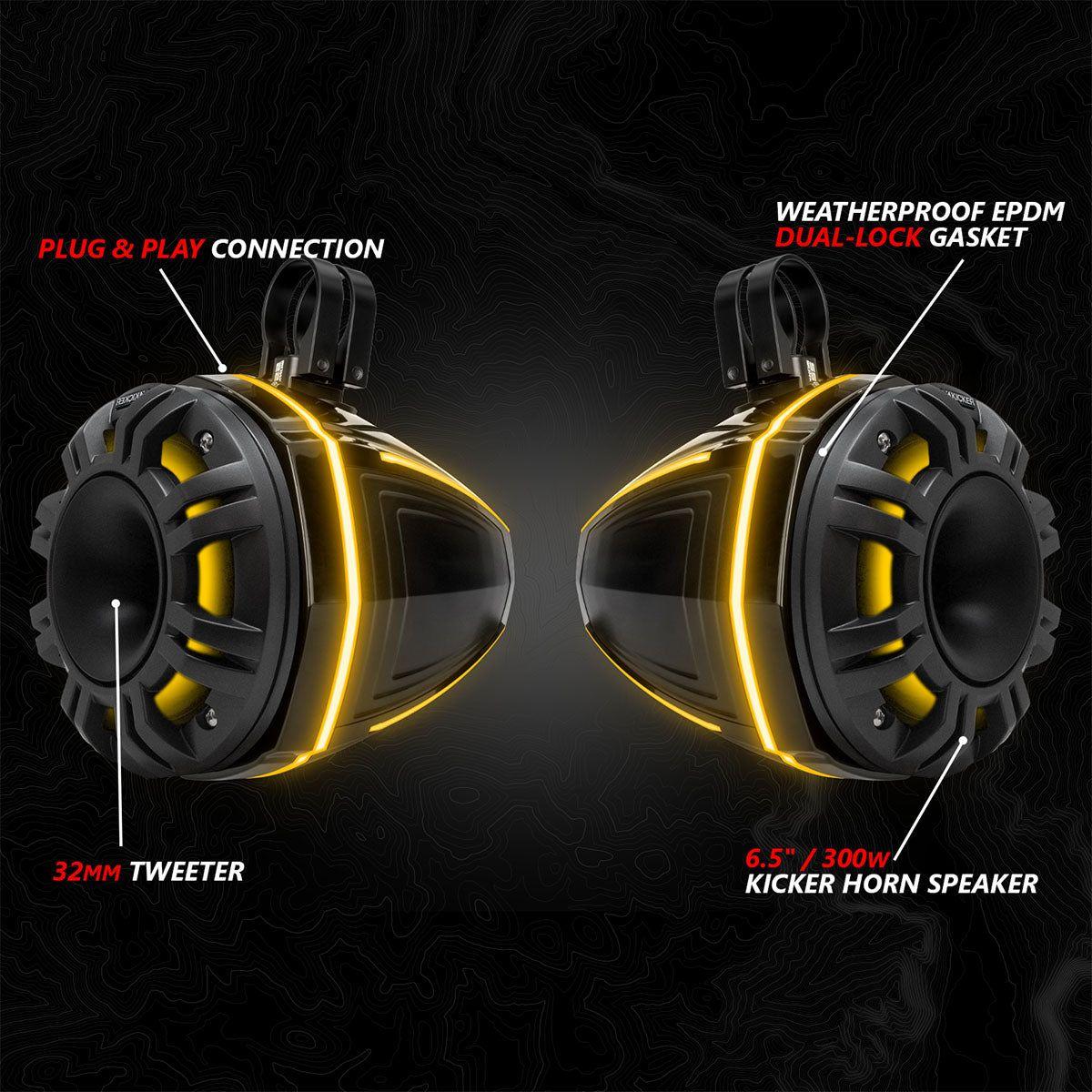 Polaris RZR Pro Series Phase-6 K-Spec 5-Speaker 1400watt System for Ride Command
