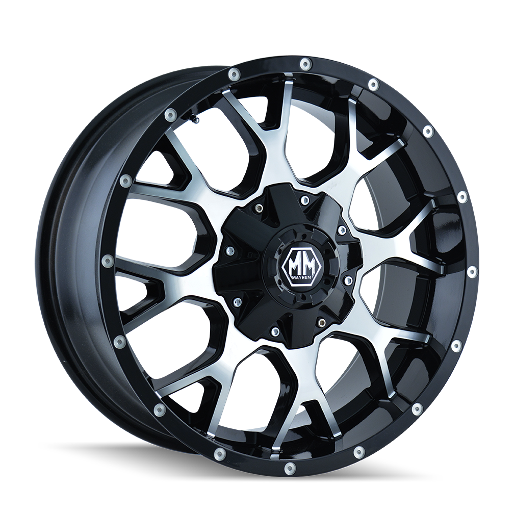 MAYHEM MAYHEM WARRIOR 8015 GLOSS BLACK MACHINED 22X12 8-165.1 -44MM 130.8MM