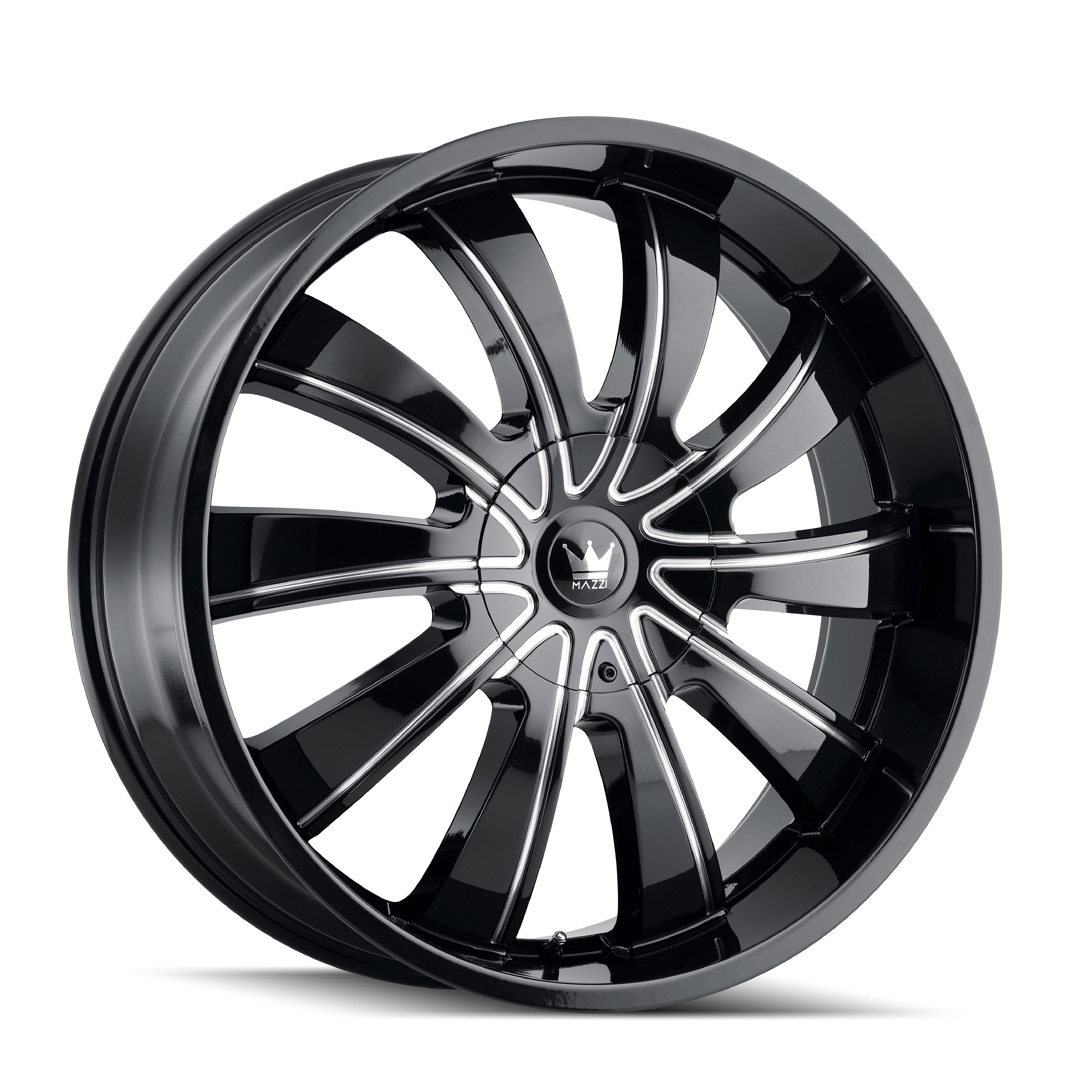 MAZZI MAZZI ROLLA 374 GLOSS BLACK MILLED 24X9.5 5-127/5-139.7 18MM 87MM