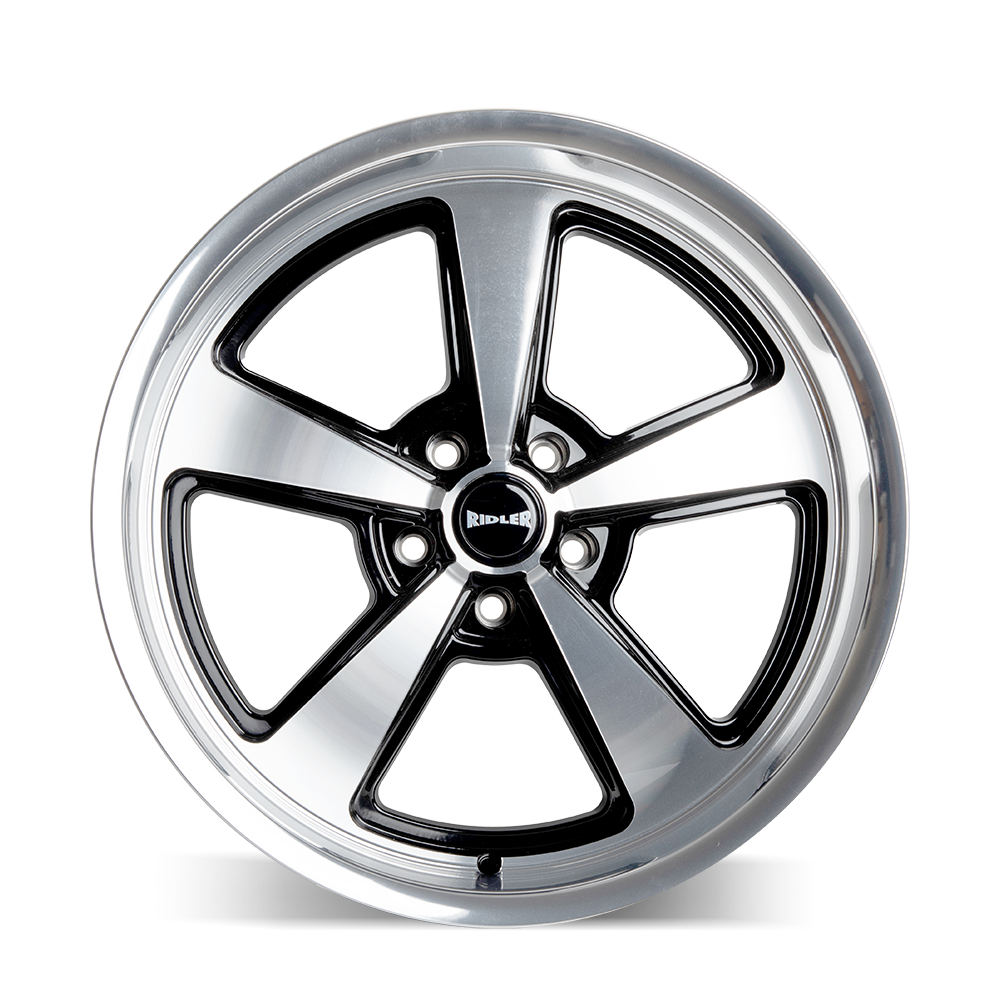 RIDLER RIDLER 652 652 GLOSS BLACK WITH DIAMOND CUT FACE & LIP 18X8 5-114.3 0MM 83.82MM