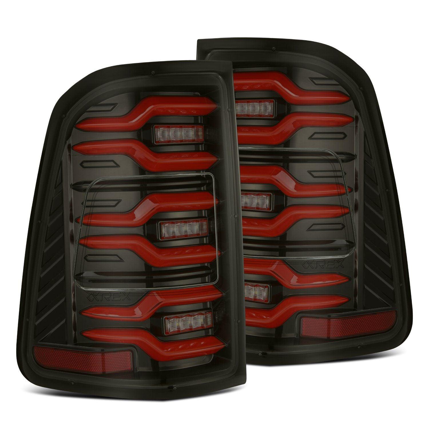 Alpha Rex 19-24 Ram 1500 LUXX-Series LED Tail Lights Black-Red