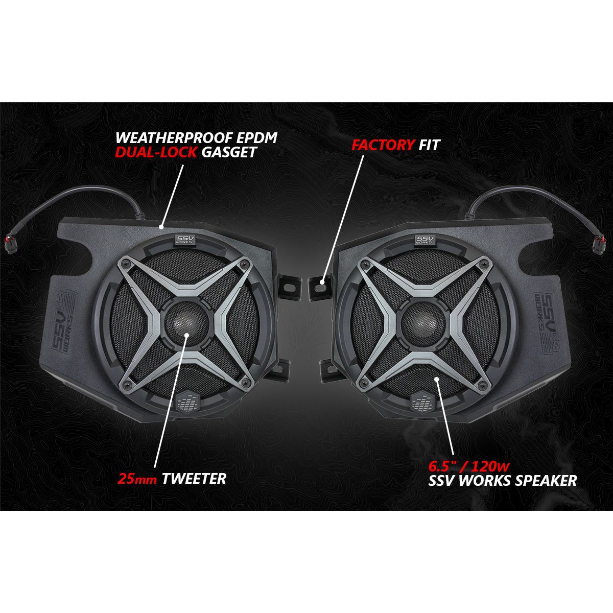 Polaris RZR A-Spec 3 Speaker Plug-&-Play Kit with JVC