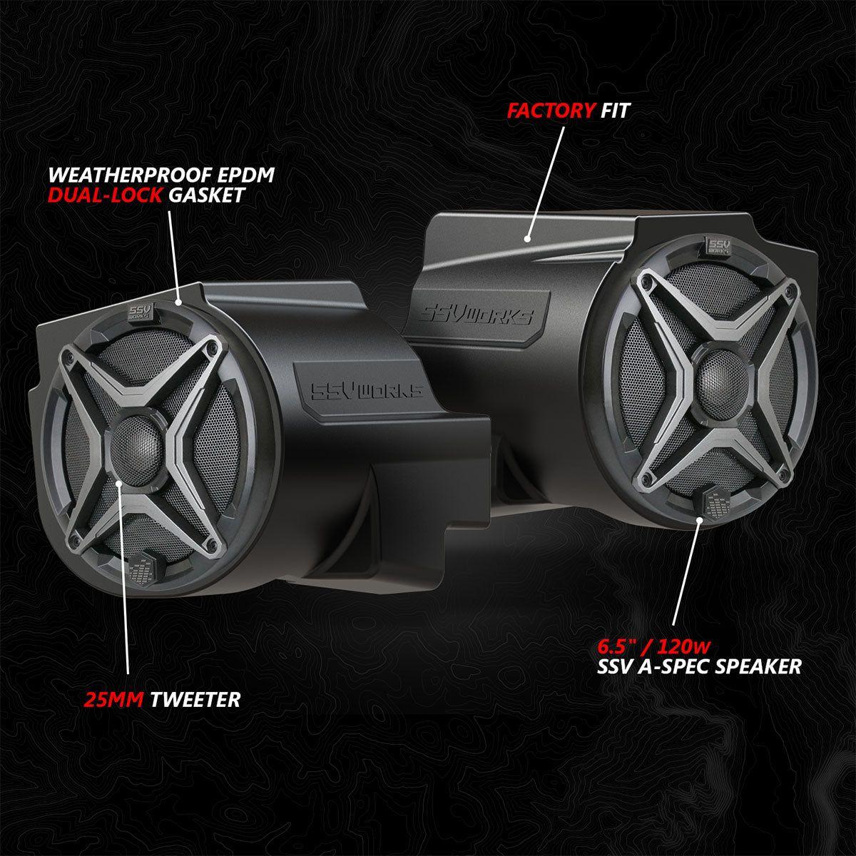 Polaris RZR Pro Series Phase-4 A-Spec 5-Speaker 800watt System with JVC