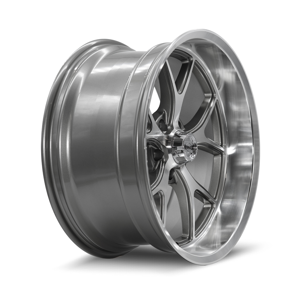RIDLER RIDLER 661 661 GLOSS GREY WITH DIAMOND CUT FACE AND LIP 18X9.5 5-127 0MM 83.82MM