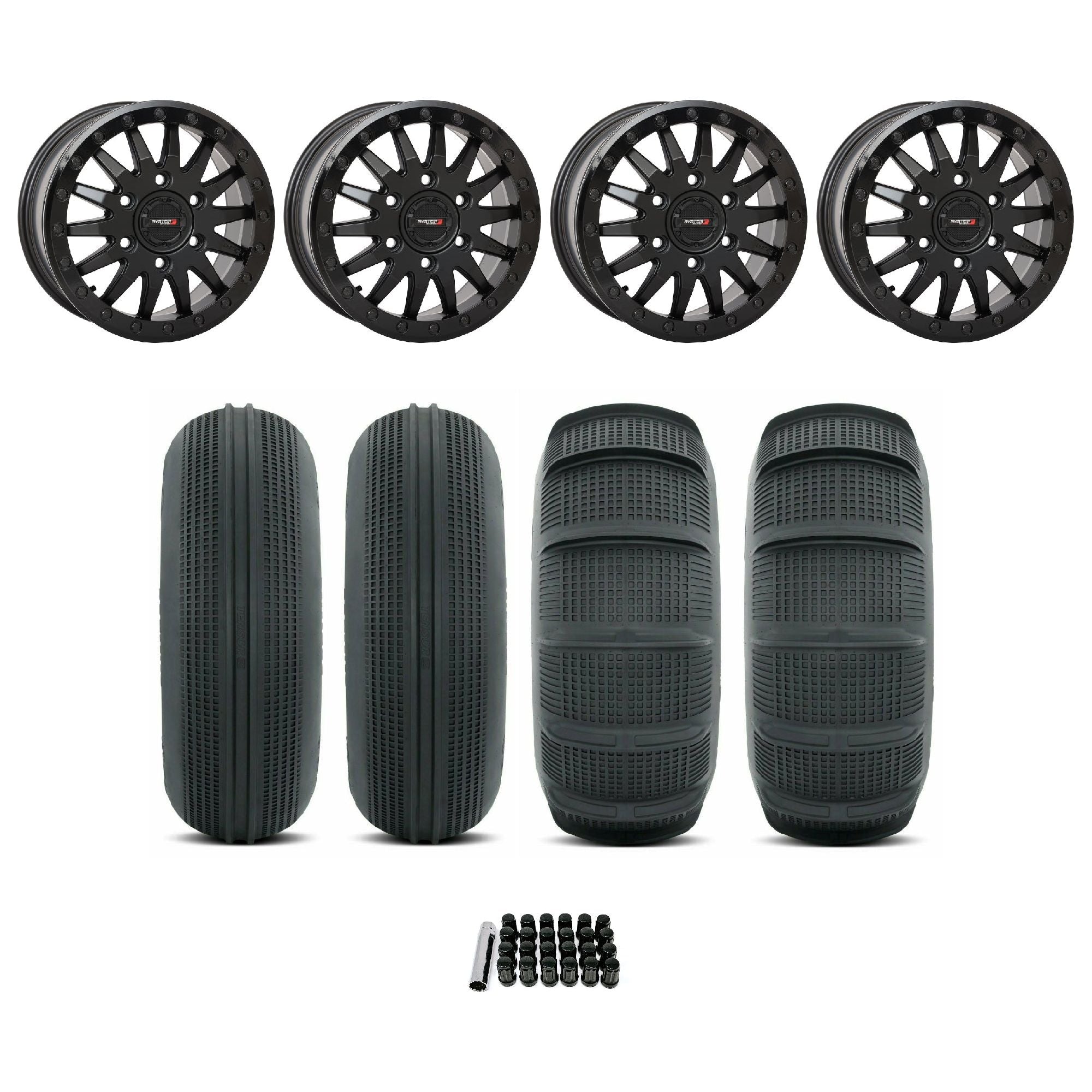 Can Am Maverick R SB-8 Beadlock Wheel (Matte Black) / Sand Series Tire Package