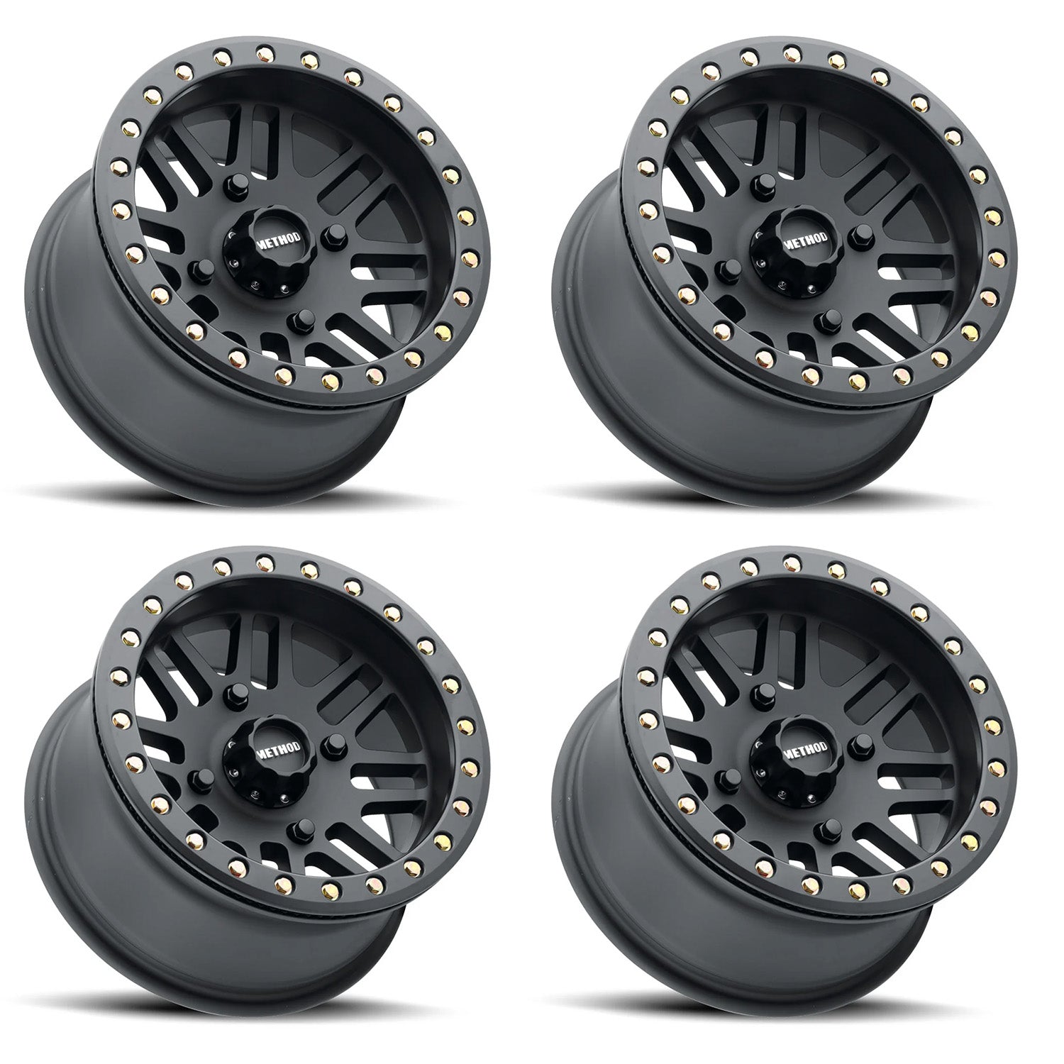 Set 0f 4 406 Beadlock Wheel 15x10 4/156 (Matte Black)
