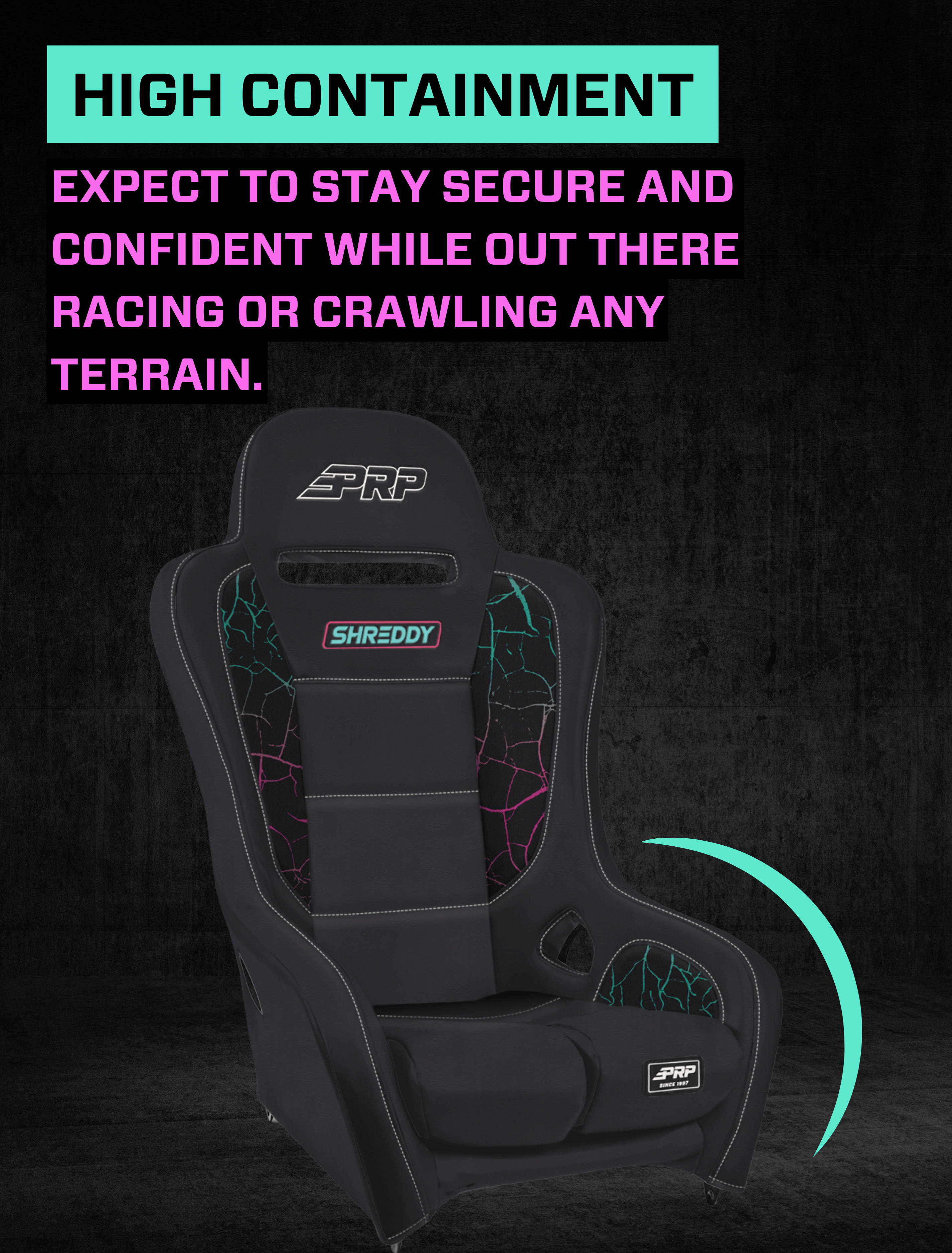 Shreddy Podium Suspension Seat; Black and