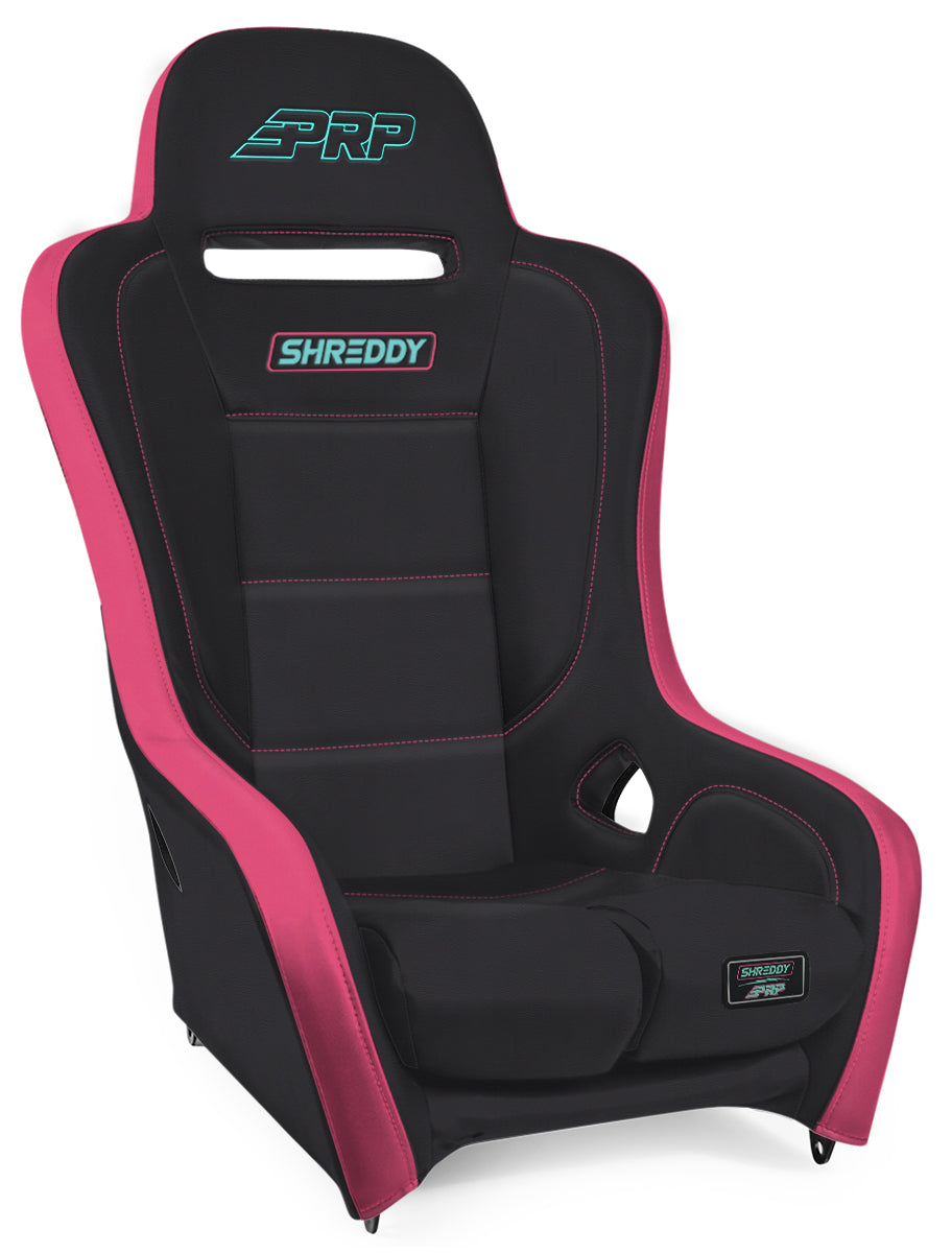 Shreddy Edition Podium Suspension Seat, Black, Pink and