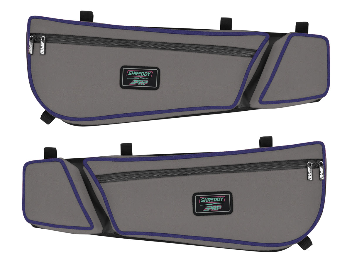 PRP Shreddy Front Door Bag with Knee Pad for Can-Am Maverick X3 (Pair), Black and Pink