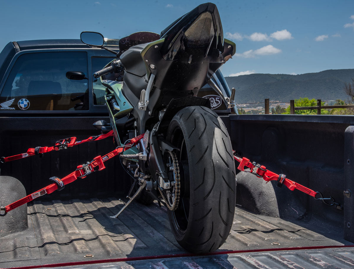 Heavy Duty Motorcycle/ATV Tie-Down Kit - Red - SpeedStrap