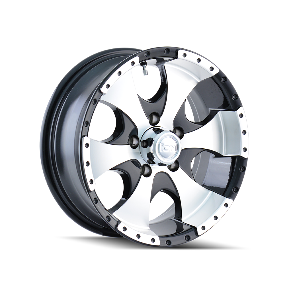 ION ALLOY ION TRAILERWHEELS 136 GLOSS BLACK MACHINED 15X6 5-114.3 0MM 83.82MM