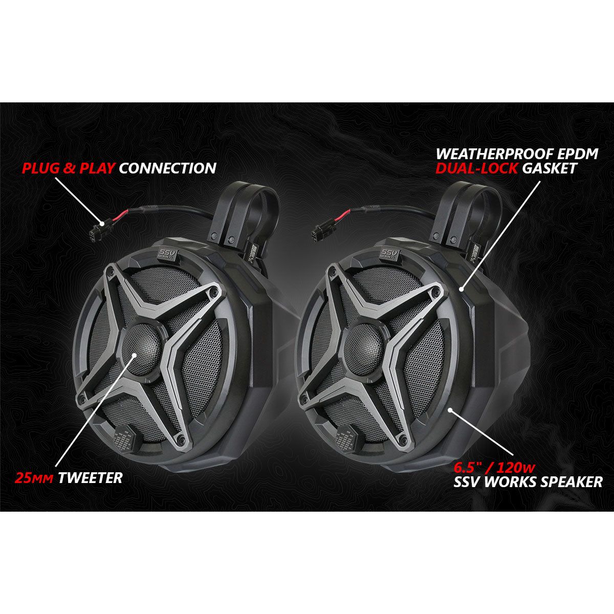 Polaris RZR A-Spec 5 Speaker Plug-&-Play Kit with JVC