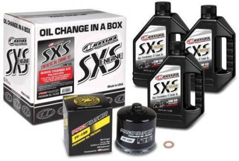 Maxima SXS Polaris Turbo Quick Change Kit w/Full Synthetic 5W50 Engine Oil/Filter/Hardware